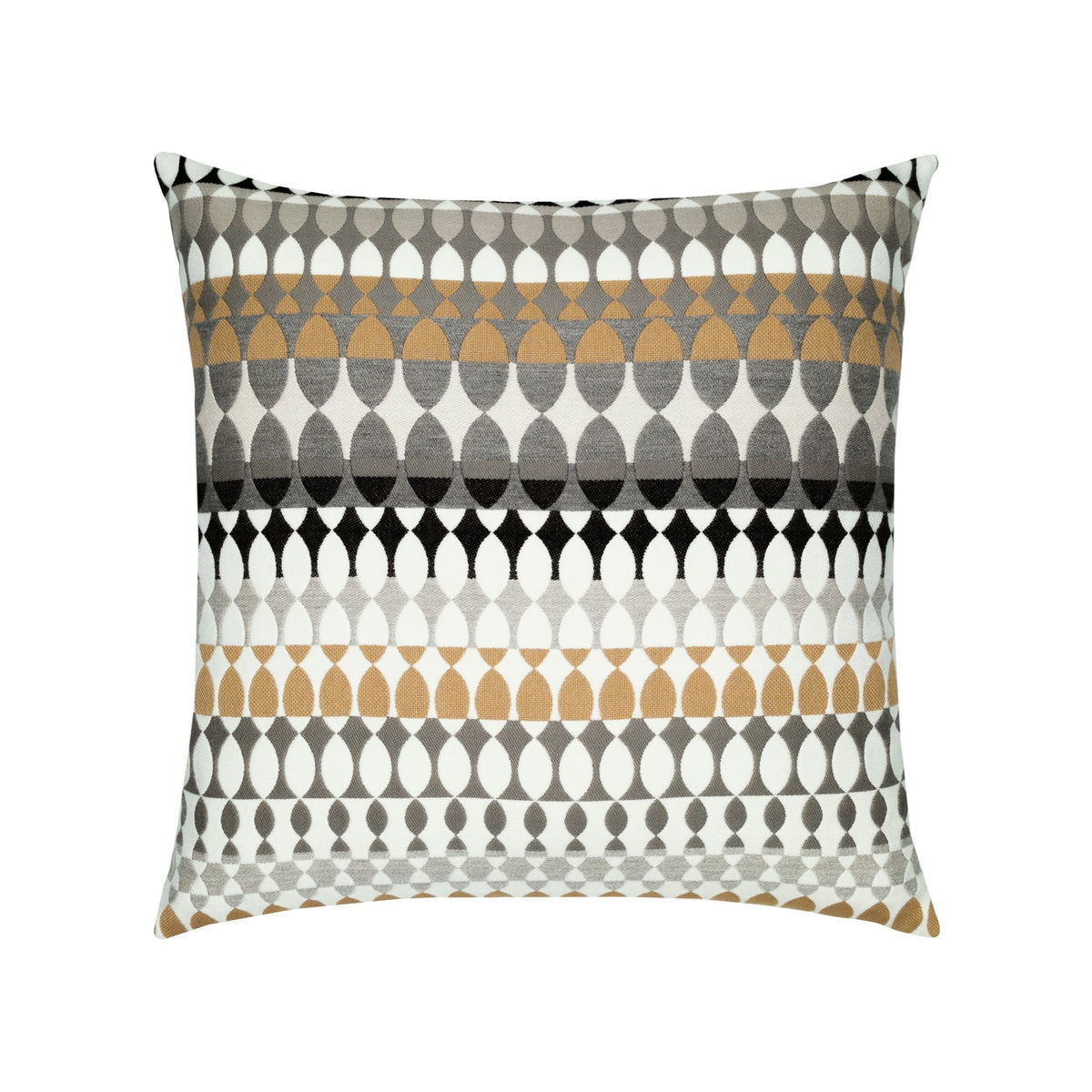 Elaine Smith Modern Oval Dune outdoor pillow, gold and black - view 2