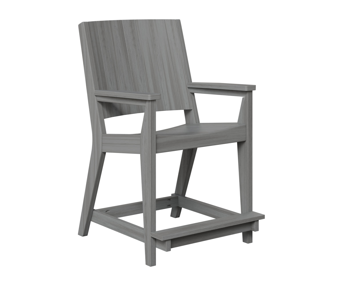 Berlin Gardens Mayhew Chat Counter Chair in Driftwood Gray