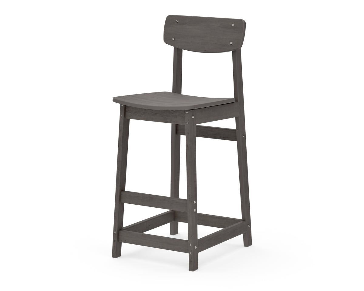 POLYWOOD Modern Studio Urban Bar Chair in Driftwood