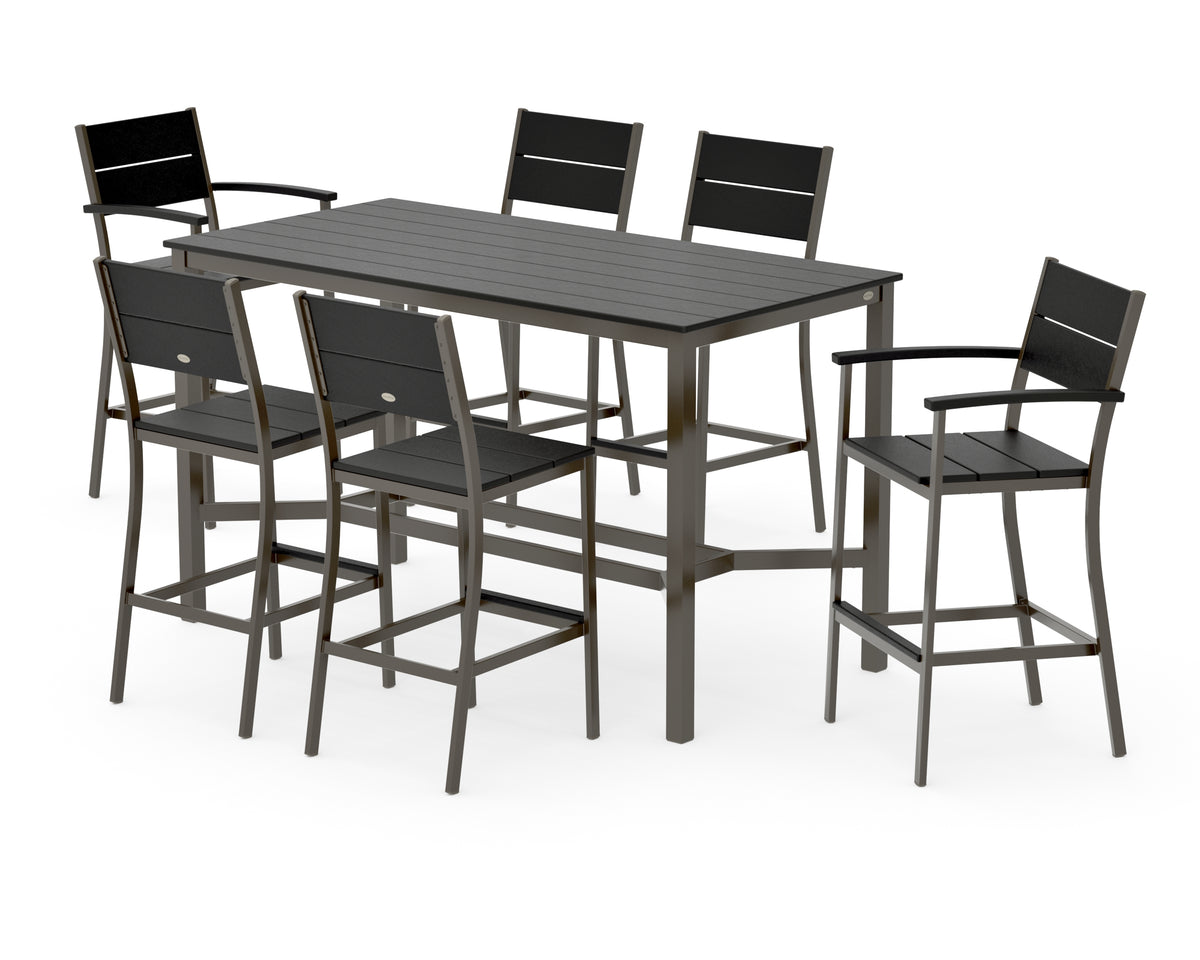 POLYWOOD Main Street 7-Piece Bar Set in Bronze / Black
