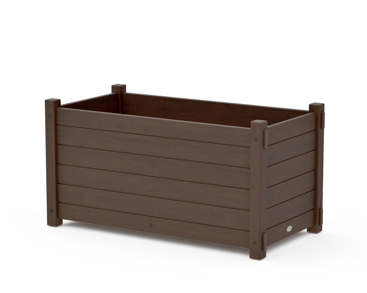 POLYWOOD Nautical Large Rectangle Double Planter Box in Kona