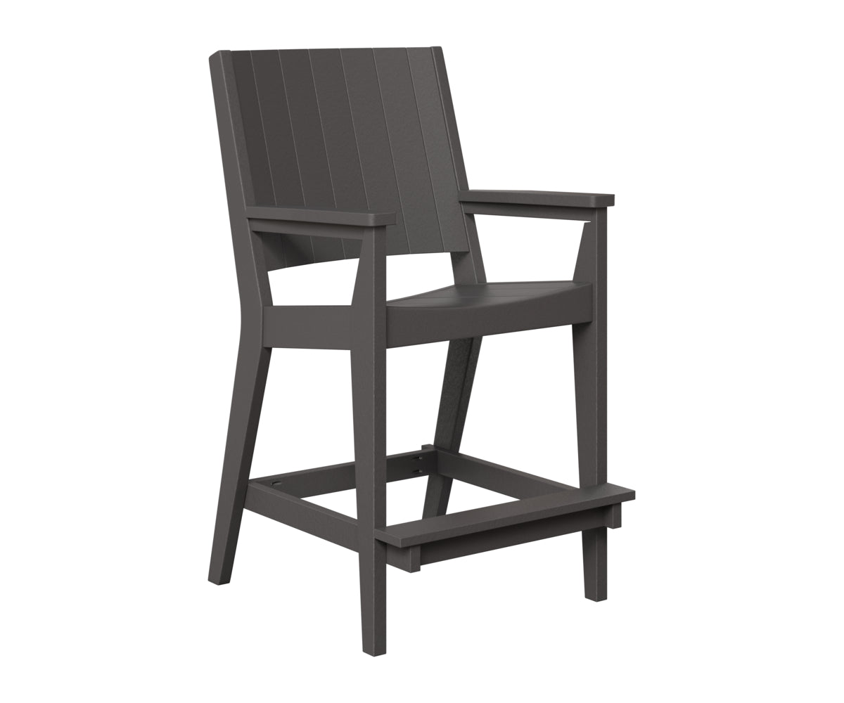 Berlin Gardens Mayhew Chat Bar Chair in Smoke Gray