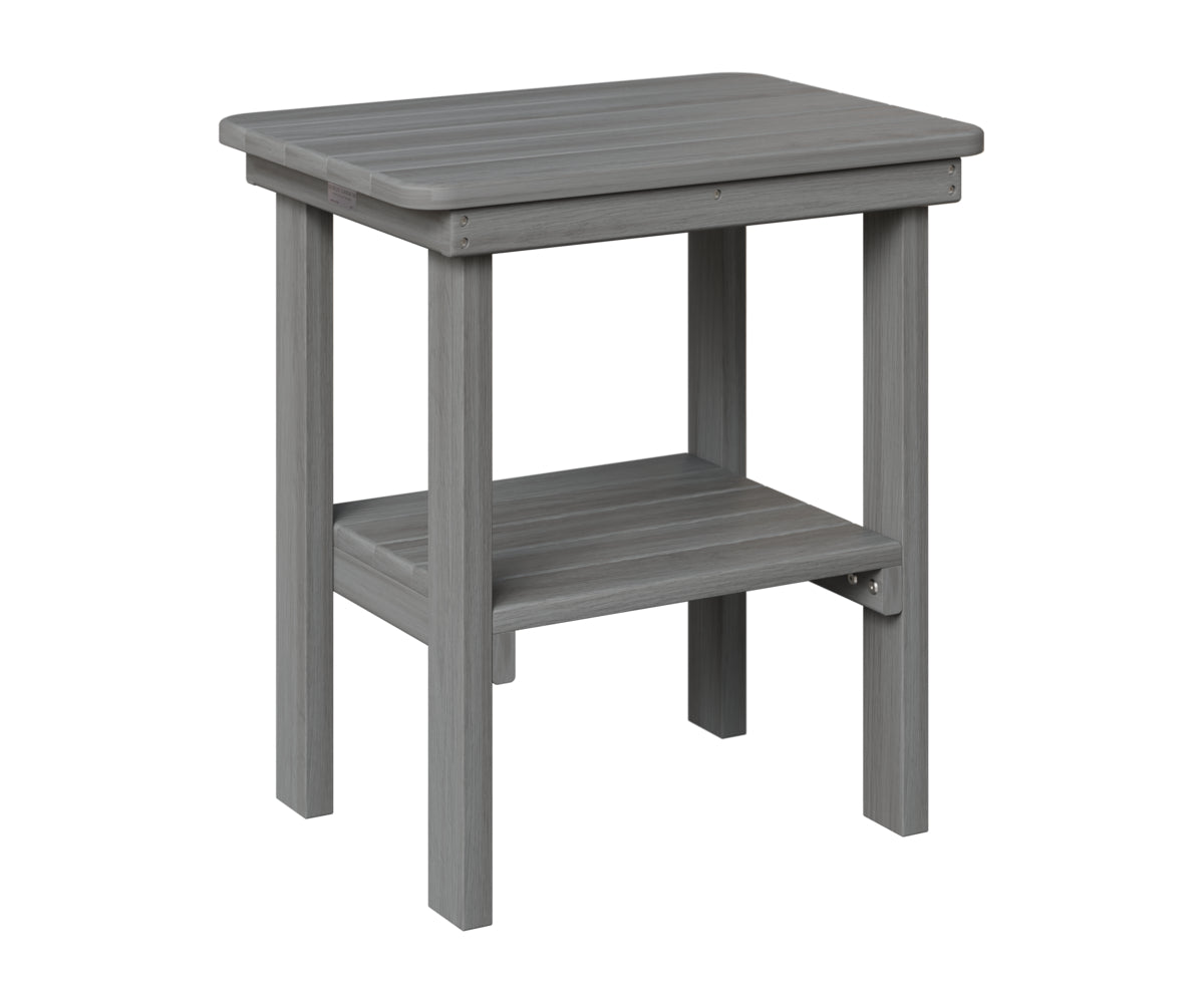 Berlin Gardens Rectangle End Table Dining Height in Driftwood Gray