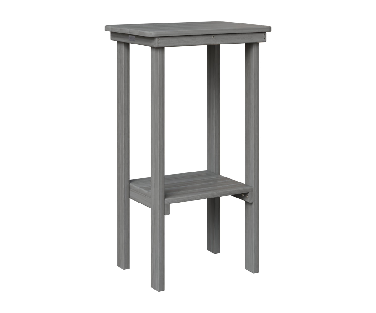 Berlin Gardens Rectangle End Table Bar Height in Driftwood Gray