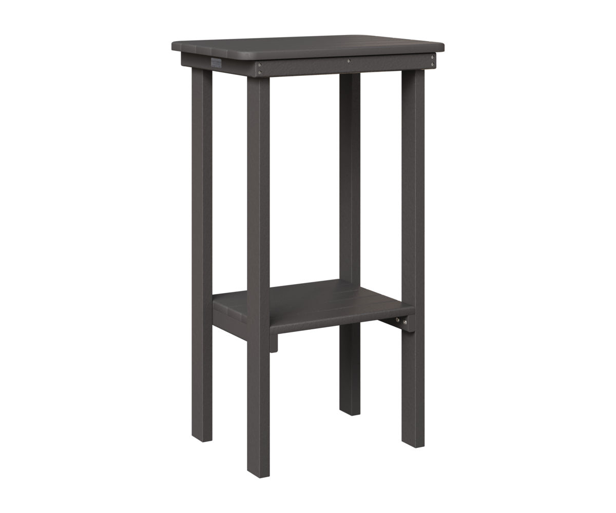Berlin Gardens Rectangle End Table Bar Height in Smoke Gray