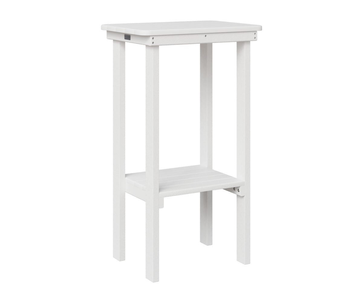Berlin Gardens Rectangle End Table Bar Height in White