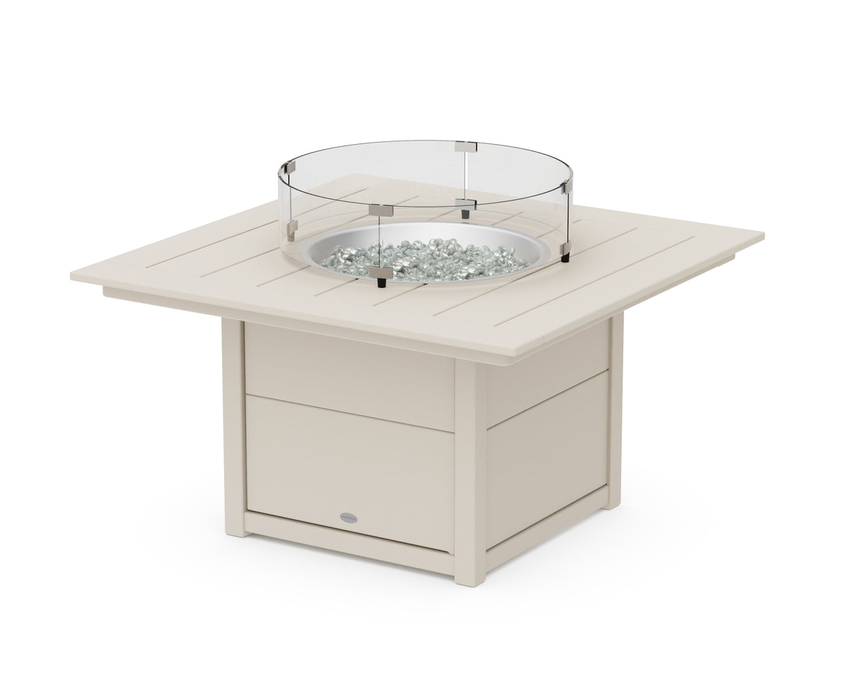 POLYWOOD Square 42" Fire Pit Table in Sand