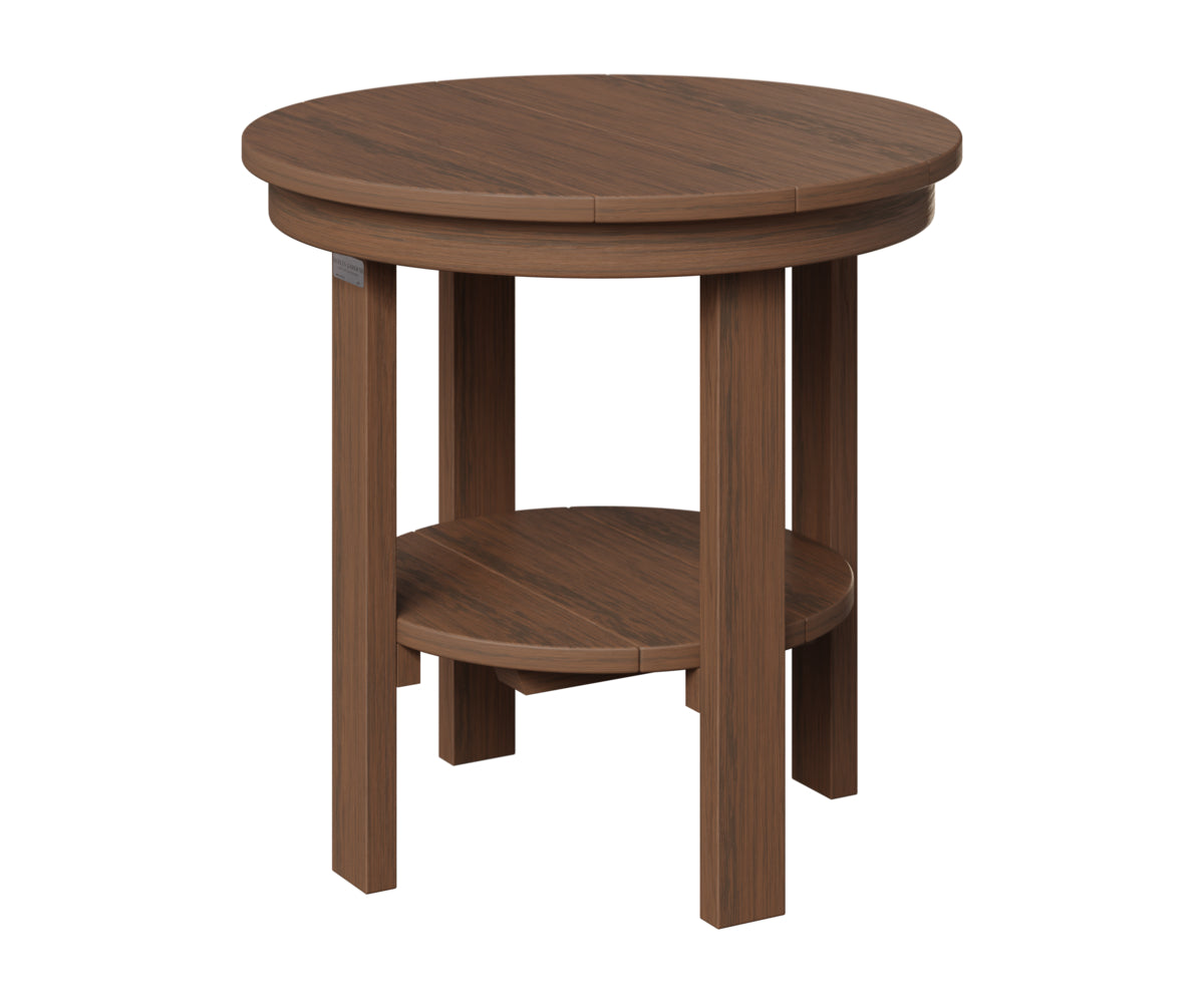 Berlin Gardens Round End Table Dining Height in Brazilian Walnut