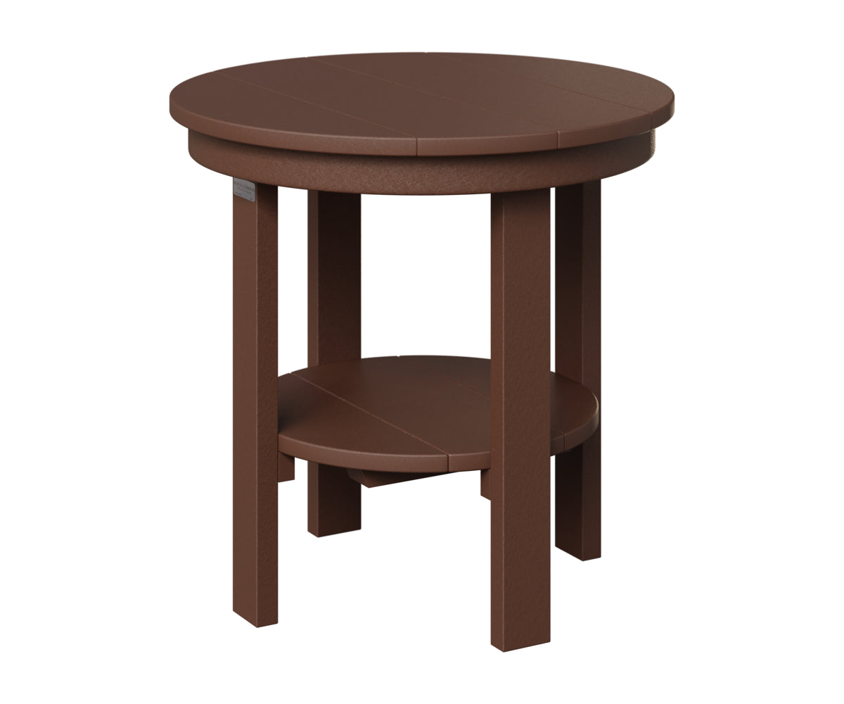 Berlin Gardens Round End Table Dining Height in Chocolate Brown
