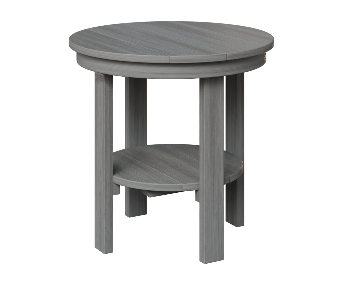 Berlin Gardens Round End Table Dining Height in Driftwood Gray
