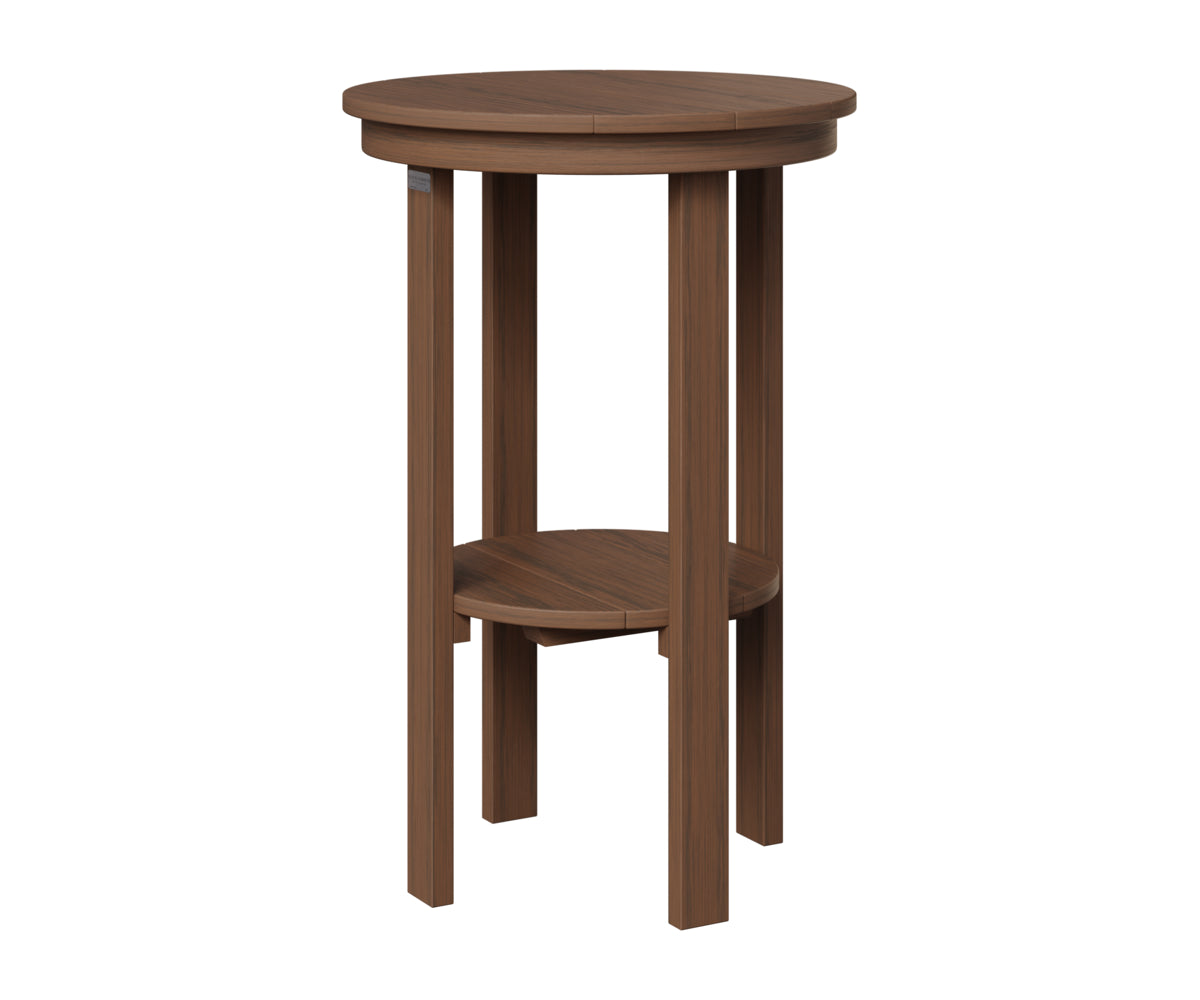 Berlin Gardens Round End Table Bar Height in Brazilian Walnut
