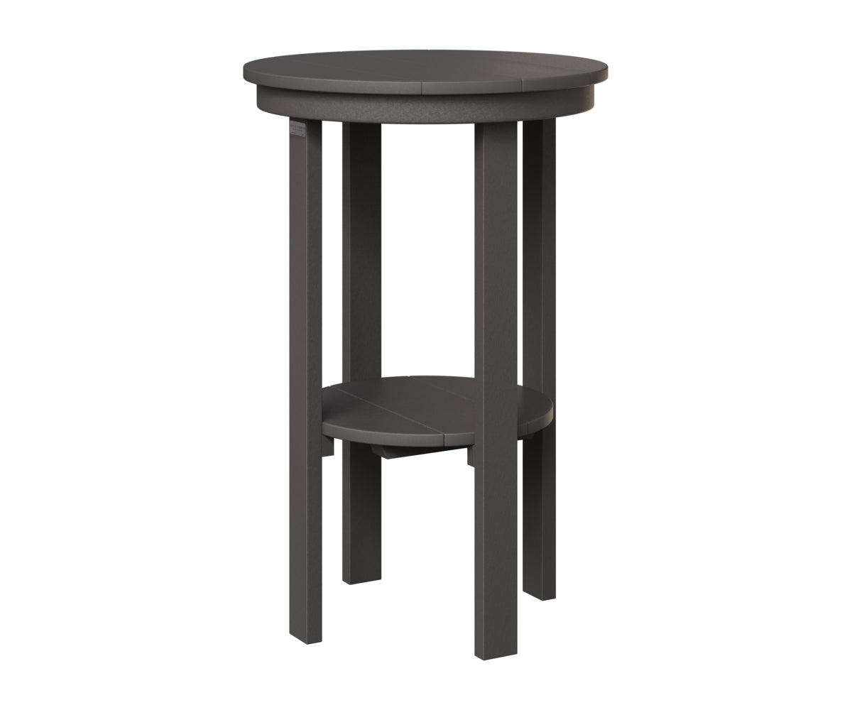 Berlin Gardens Round End Table Bar Height in Smoke Gray
