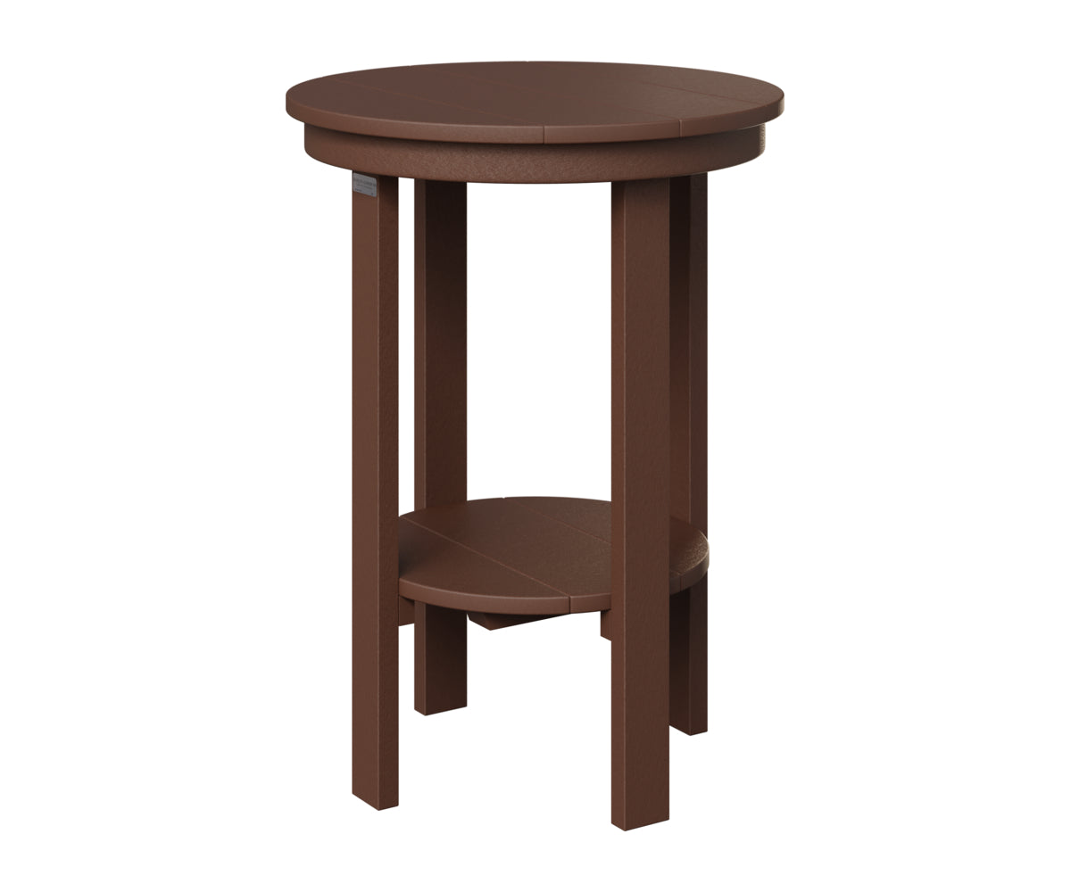 Berlin Gardens Round End Table Counter Height in Chocolate Brown