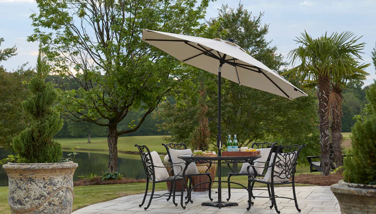 Lighthouse Casual Swirl Tilt Solar Umbrella with LED Lights