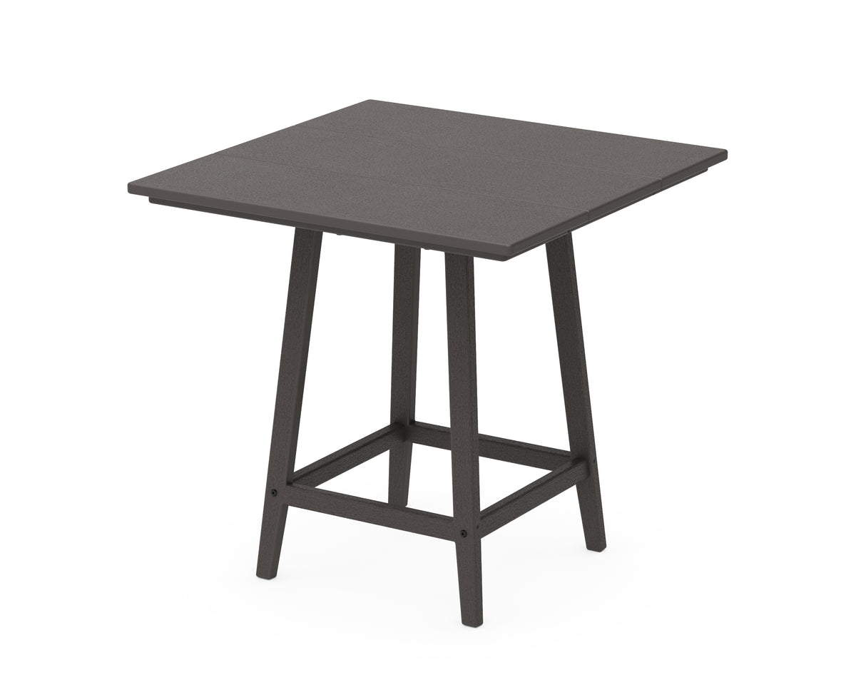 POLYWOOD Studio 30" Square Bistro Table in Vintage Coffee