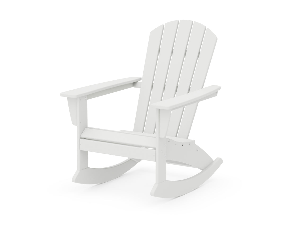 POLYWOOD Nautical Adirondack Rocking Chair in White