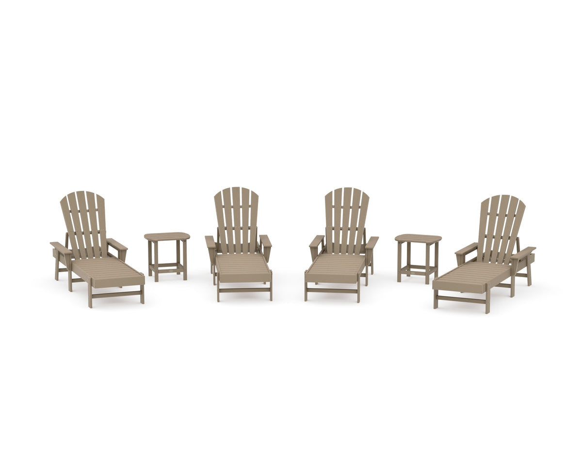 POLYWOOD South Beach Chaise 6-Piece Set in Vintage Sahara