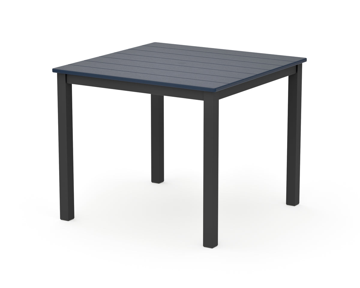POLYWOOD Main Street 36" x 36" Dining Table in Black / Navy