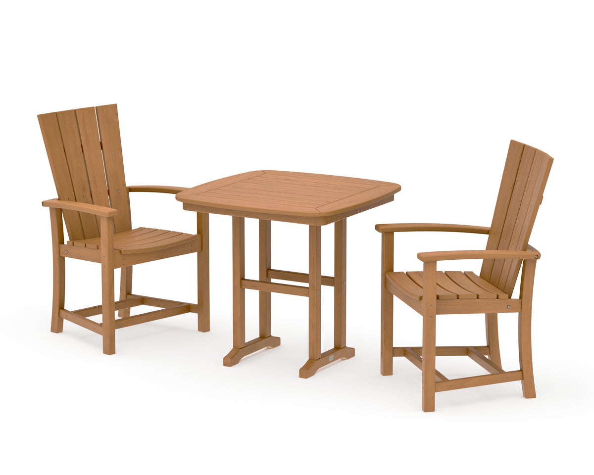 POLYWOOD Quattro 3-Piece Dining Set in Natural