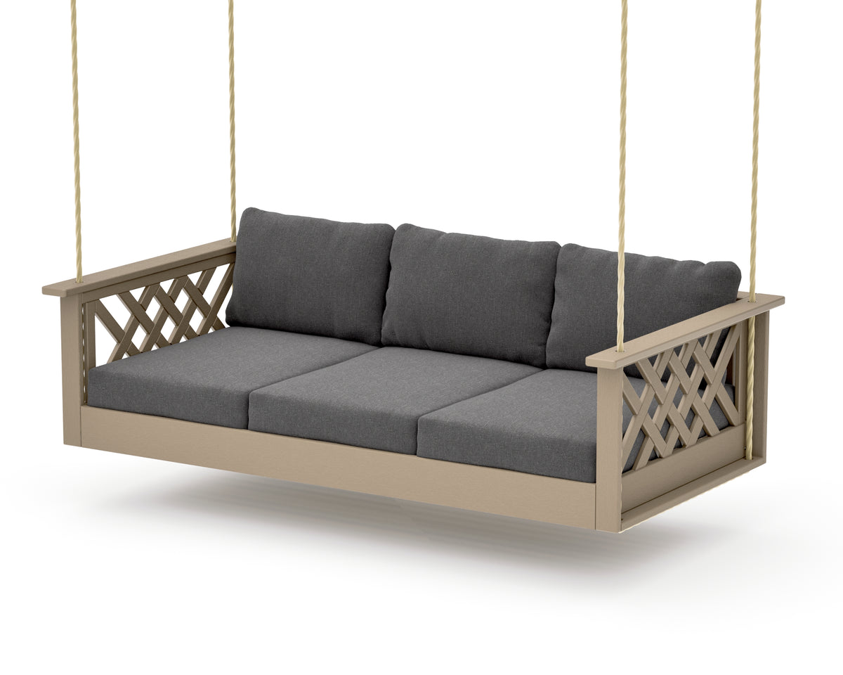 POLYWOOD Wovendale Daybed Swing in Vintage Sahara / Ash Charcoal