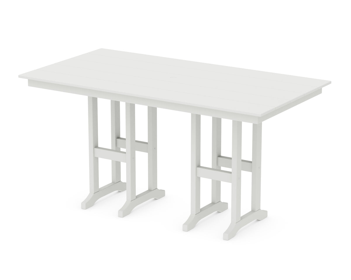 POLYWOOD Farmhouse 37" x 72" Counter Table in Vintage White
