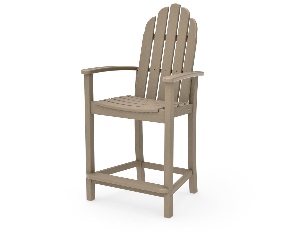 POLYWOOD Classic Adirondack Counter Chair in Vintage Sahara