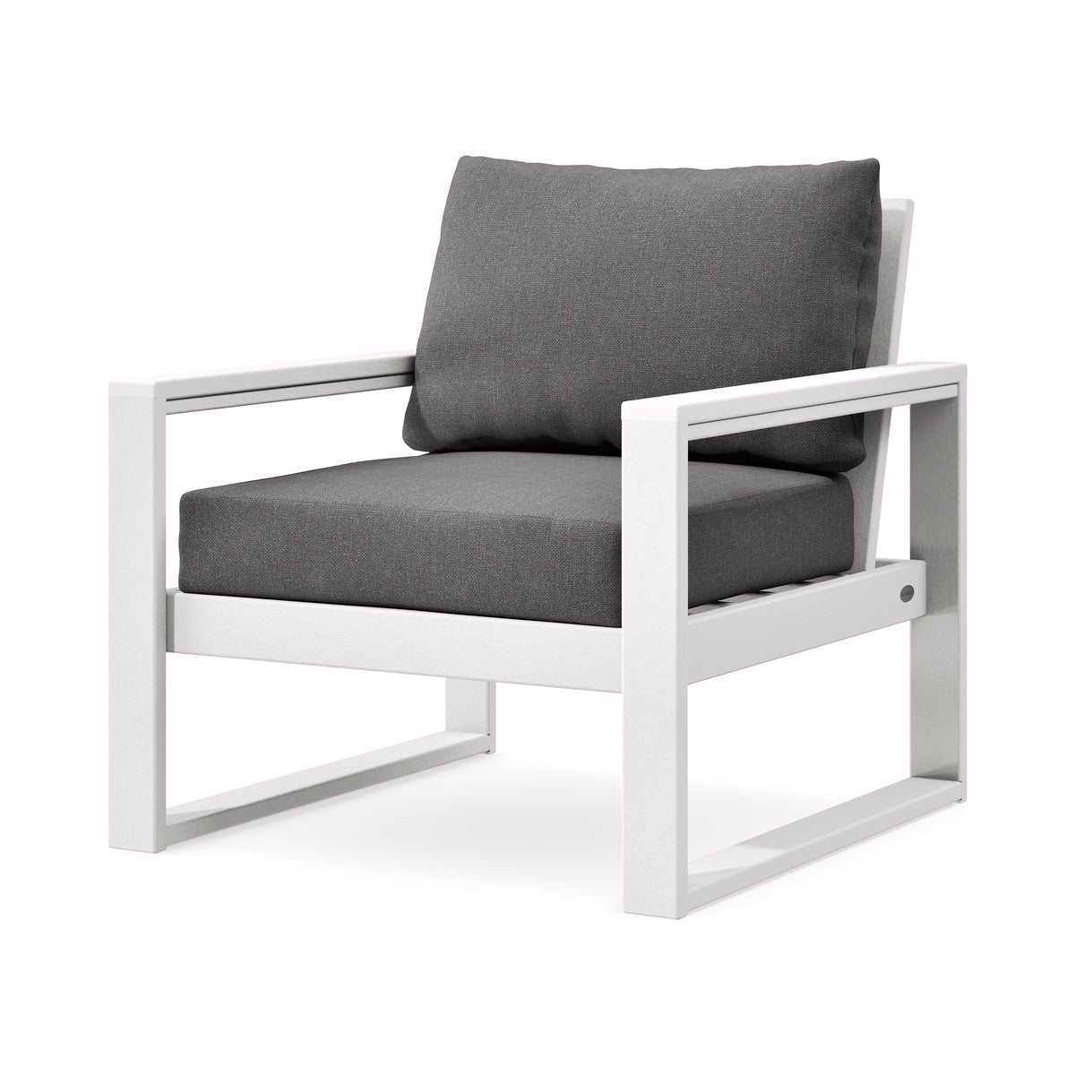 POLYWOOD EDGE Club Chair in White / Ash Charcoal