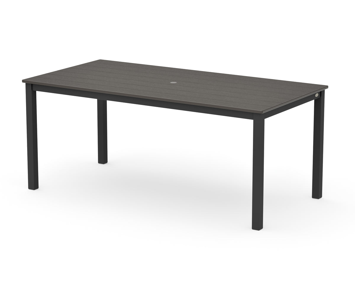 POLYWOOD Main Street 36" x 72" Dining Table in Black / Vintage Coffee