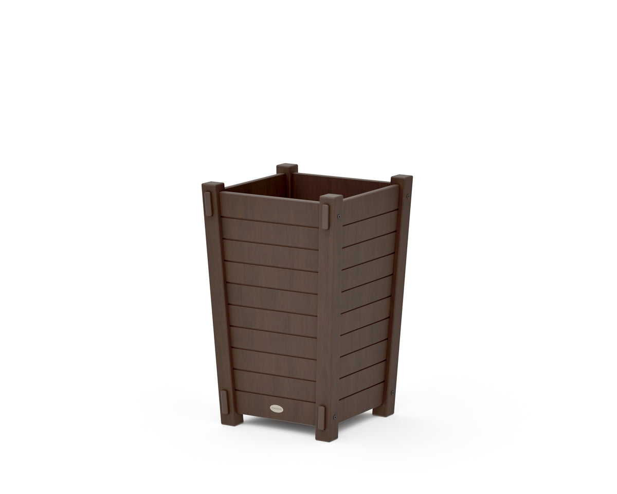 POLYWOOD Nautical Tapered Square Short Planter Box in Kona
