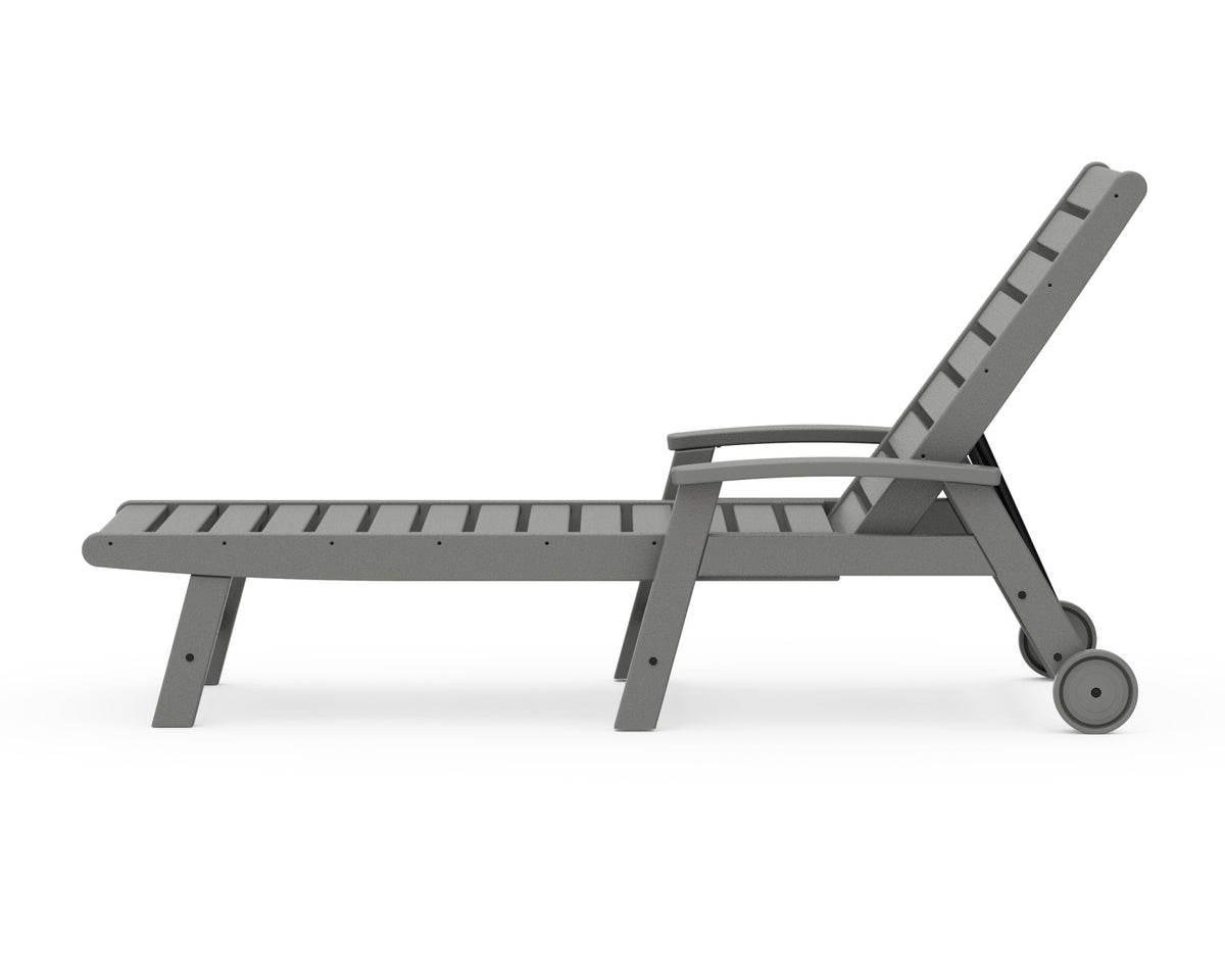 POLYWOOD Signature Chaise with Wheels angle view