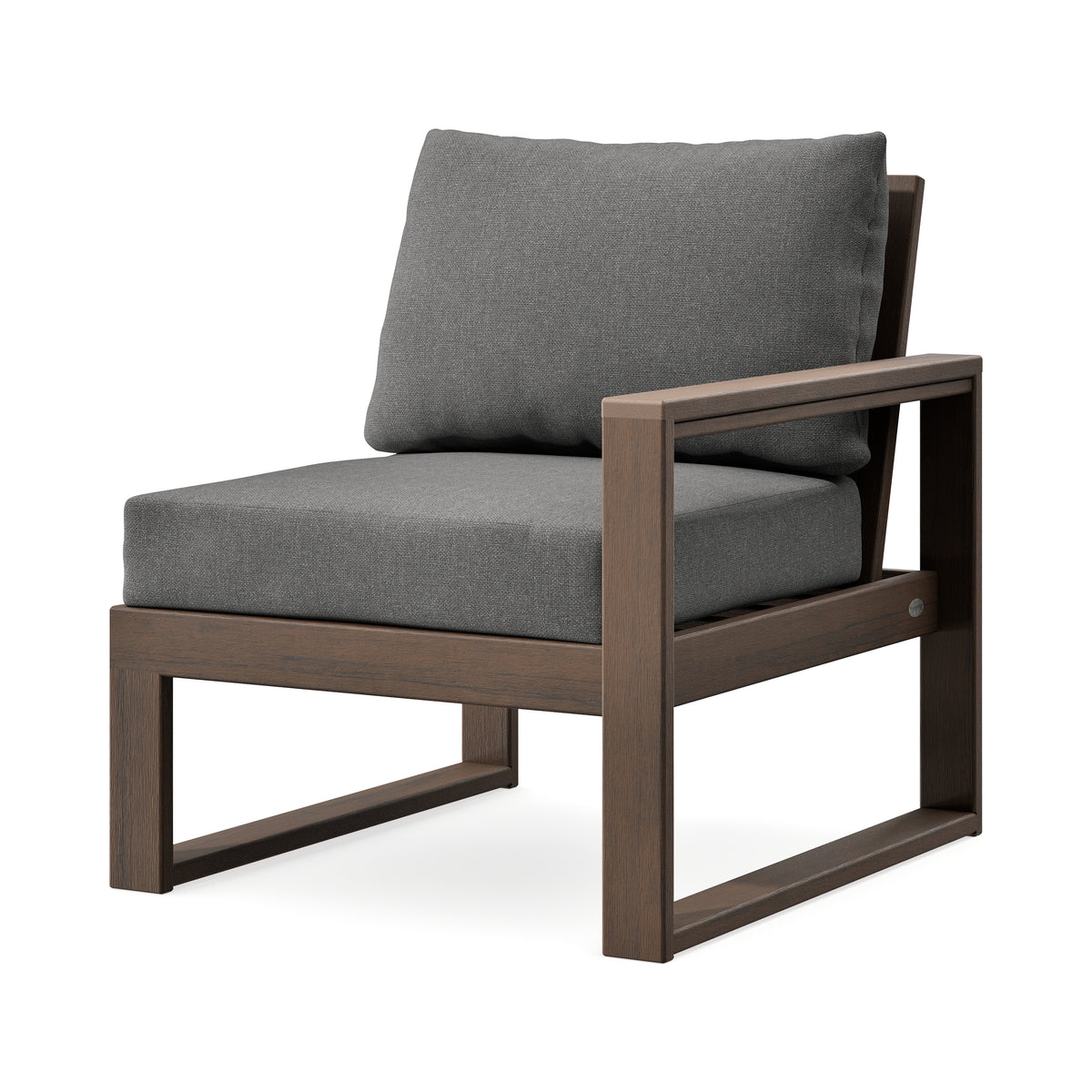 POLYWOOD EDGE Modular Right Arm Chair in Kona / Ash Charcoal