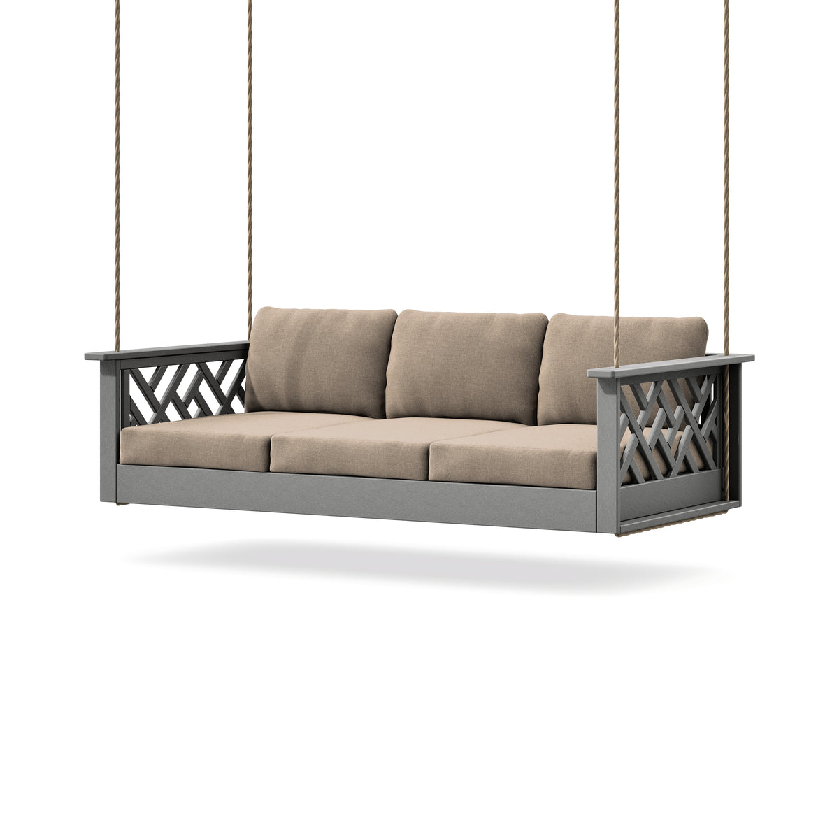POLYWOOD Chippendale Daybed Swing in Slate Grey / Spiced Burlap