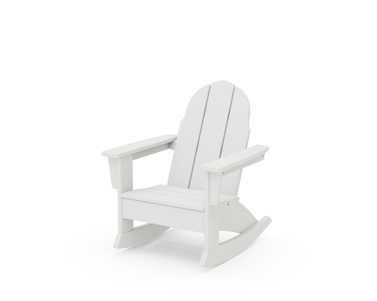 POLYWOOD Kids Vineyard Adirondack Rocking Chair in White