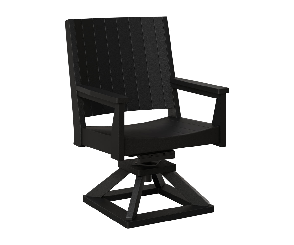 Berlin Gardens Mayhew Chat Swivel Rocker Dining Chair in Black