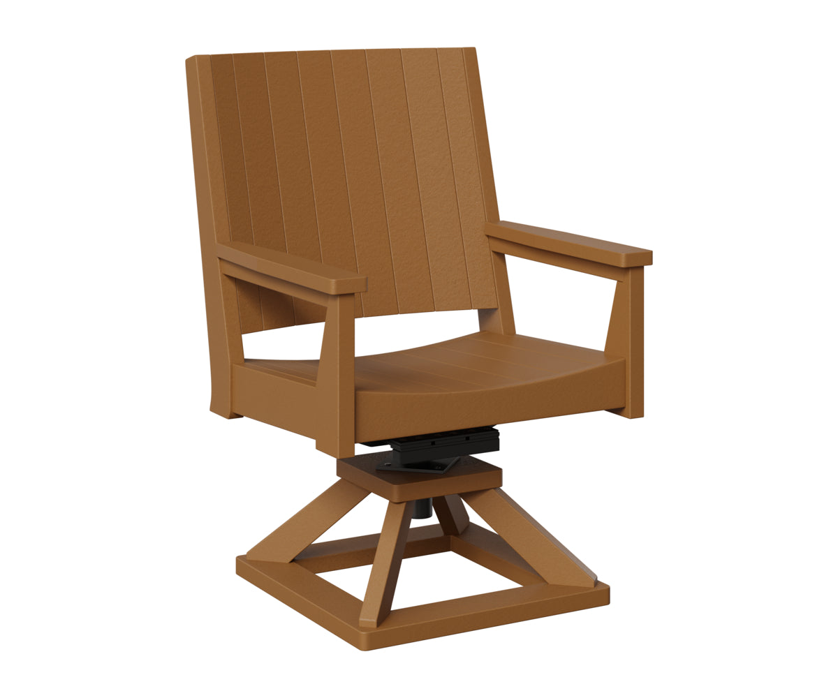 Berlin Gardens Mayhew Chat Swivel Rocker Dining Chair in Cedar