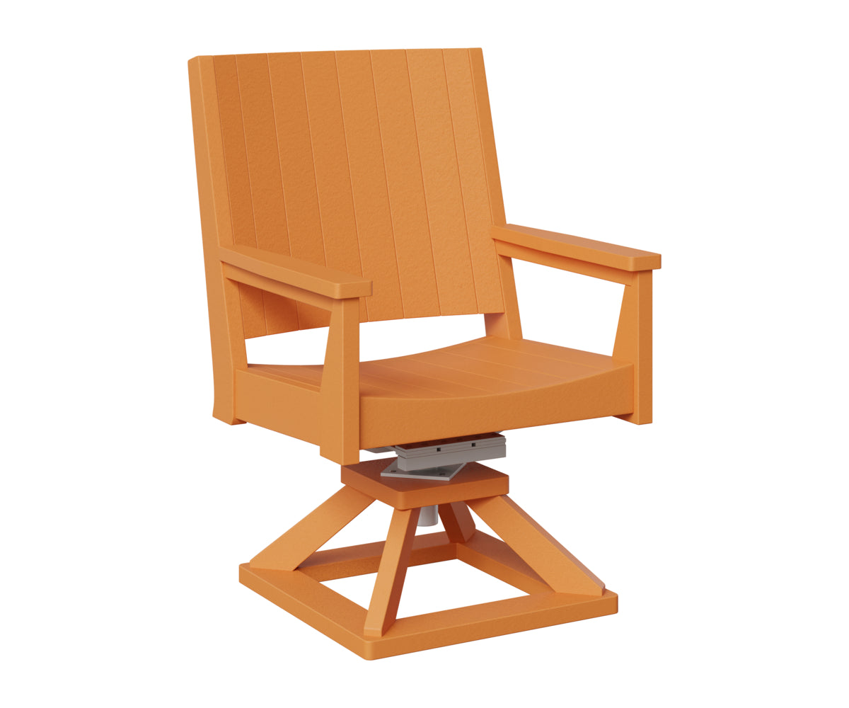 Berlin Gardens Mayhew Chat Swivel Rocker Dining Chair in Mango Orange