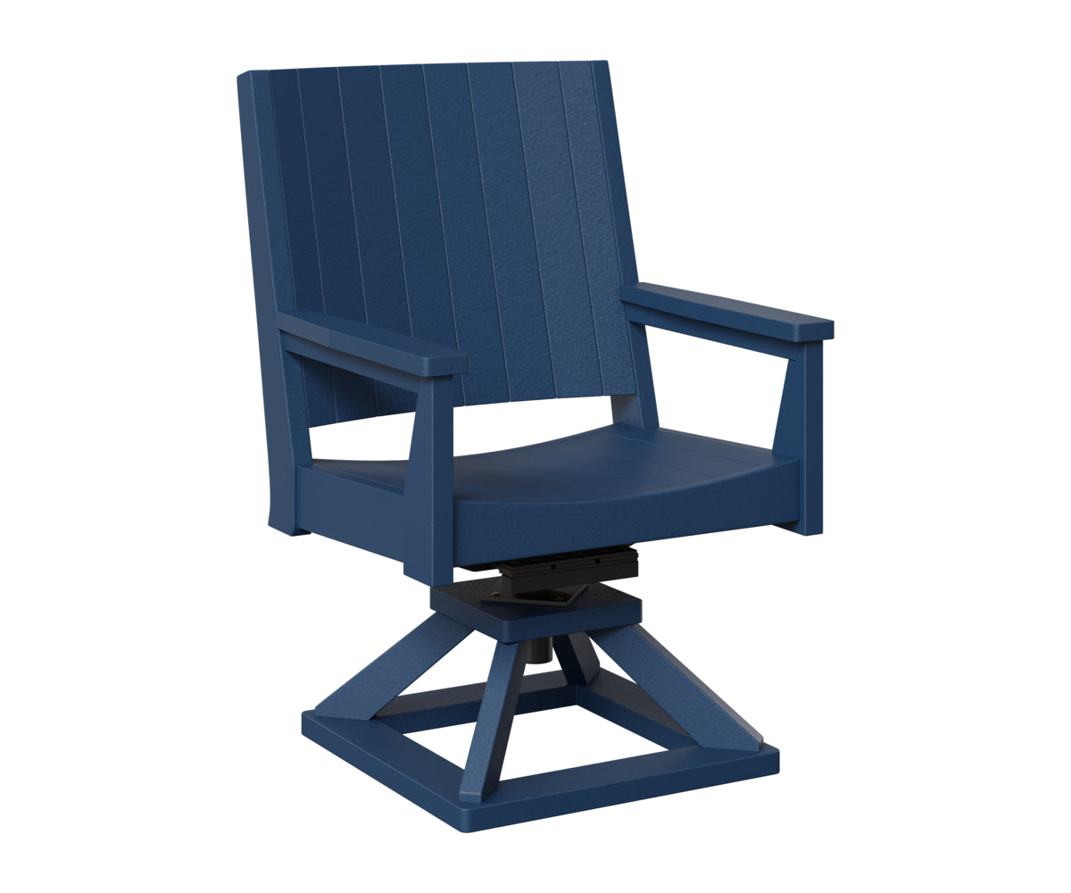 Berlin Gardens Mayhew Chat Swivel Rocker Dining Chair in Navy Blue