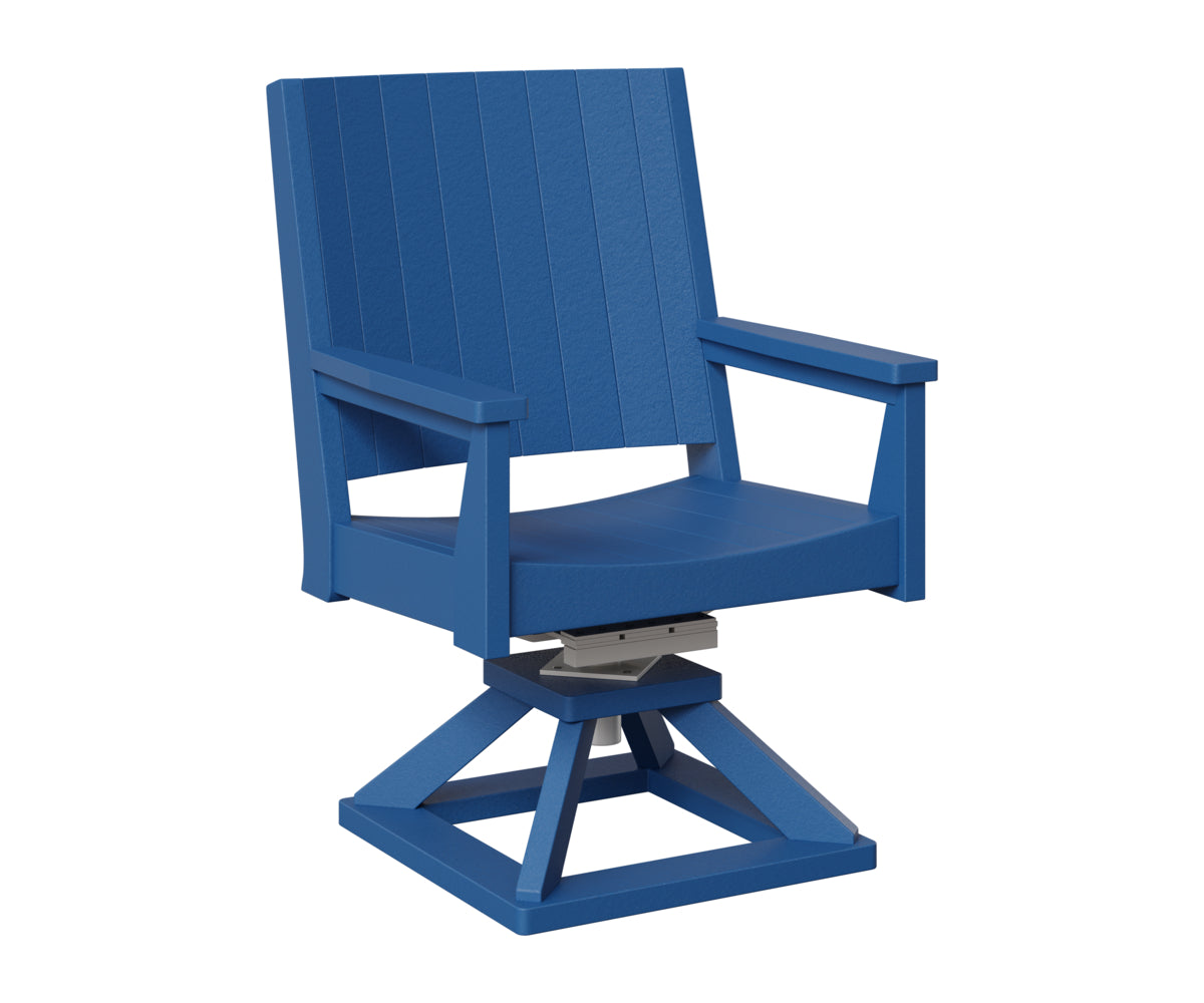 Berlin Gardens Mayhew Chat Swivel Rocker Dining Chair in Pacific Blue