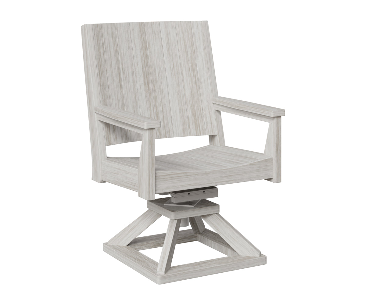 Berlin Gardens Mayhew Chat Swivel Rocker Dining Chair in Seashell