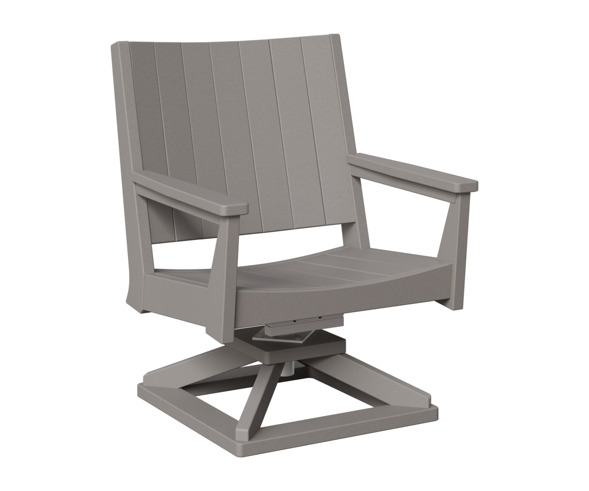 Berlin Gardens Mayhew Chat Swivel Rocker Chair in Light Gray