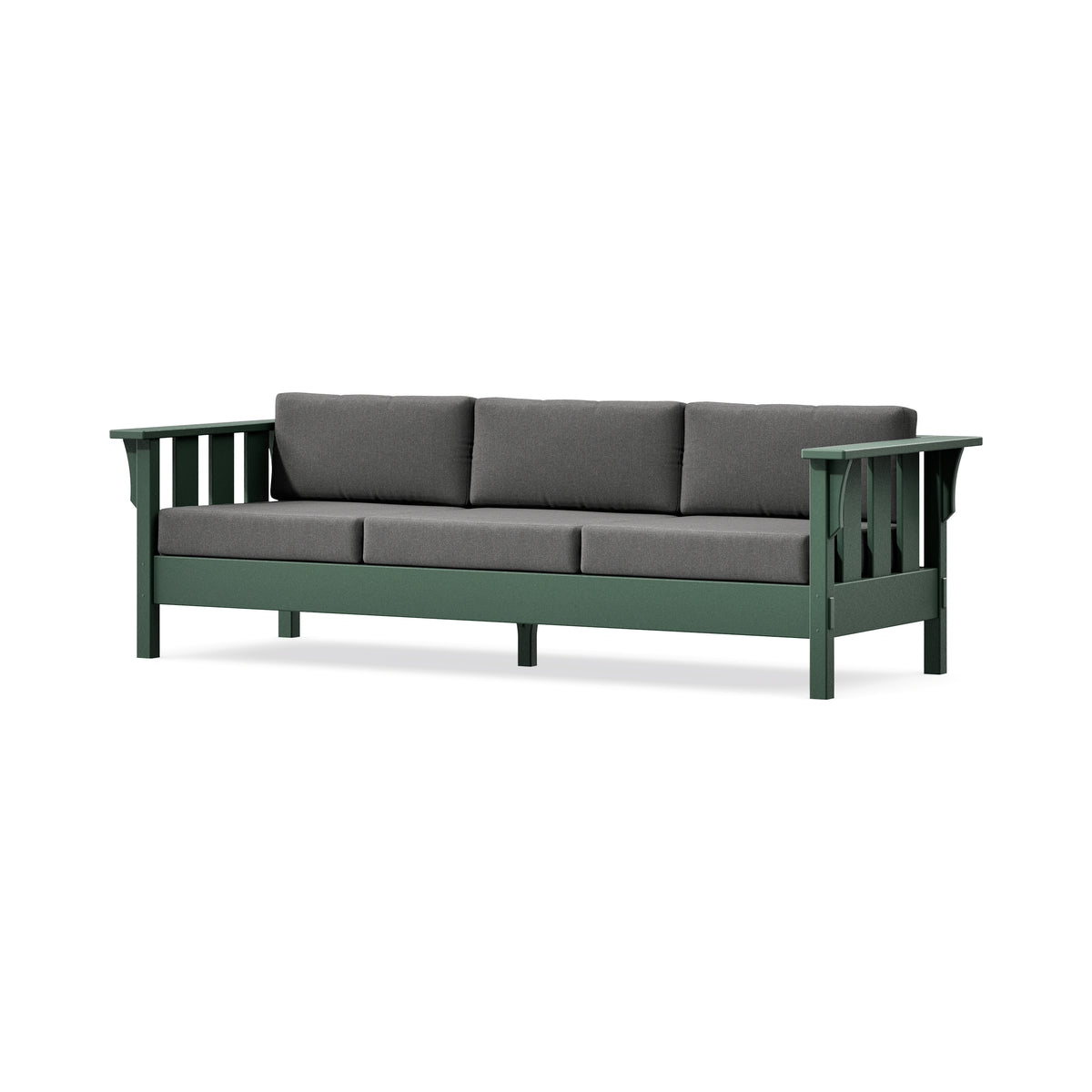 POLYWOOD Acadia Deep Seating Sofa in Green / Ash Charcoal