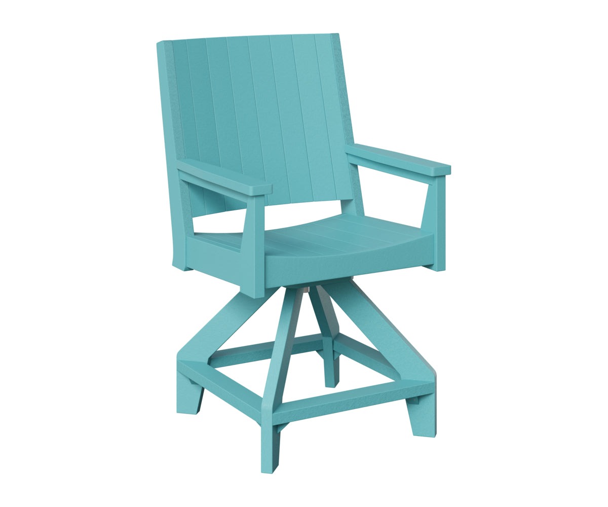 Berlin Gardens Mayhew Chat Swivel Counter Chair in Aruba Blue