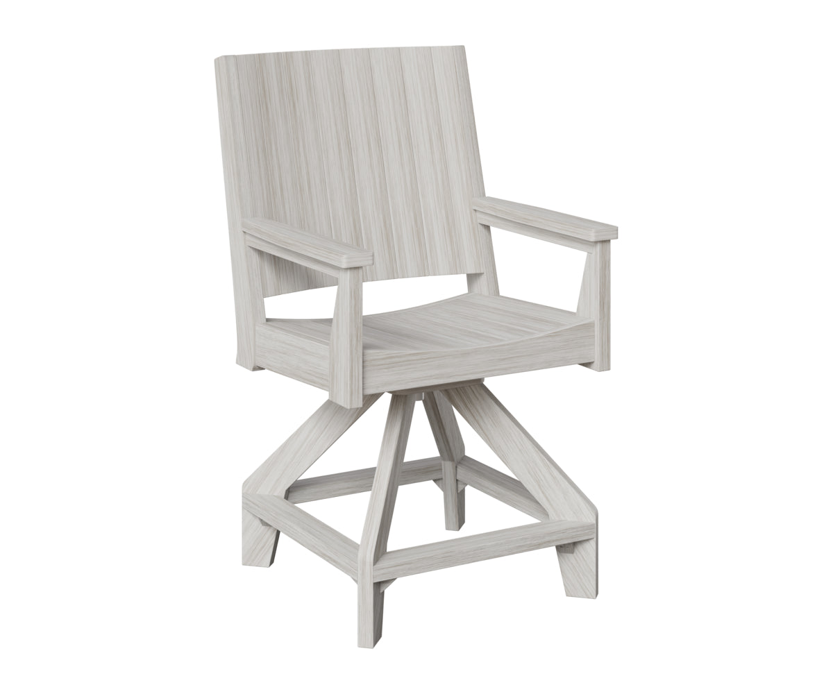 Berlin Gardens Mayhew Chat Swivel Counter Chair in Seashell