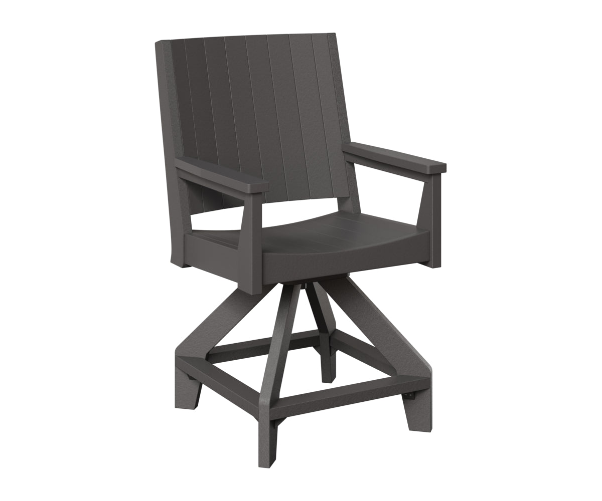 Berlin Gardens Mayhew Chat Swivel Counter Chair in Smoke Gray