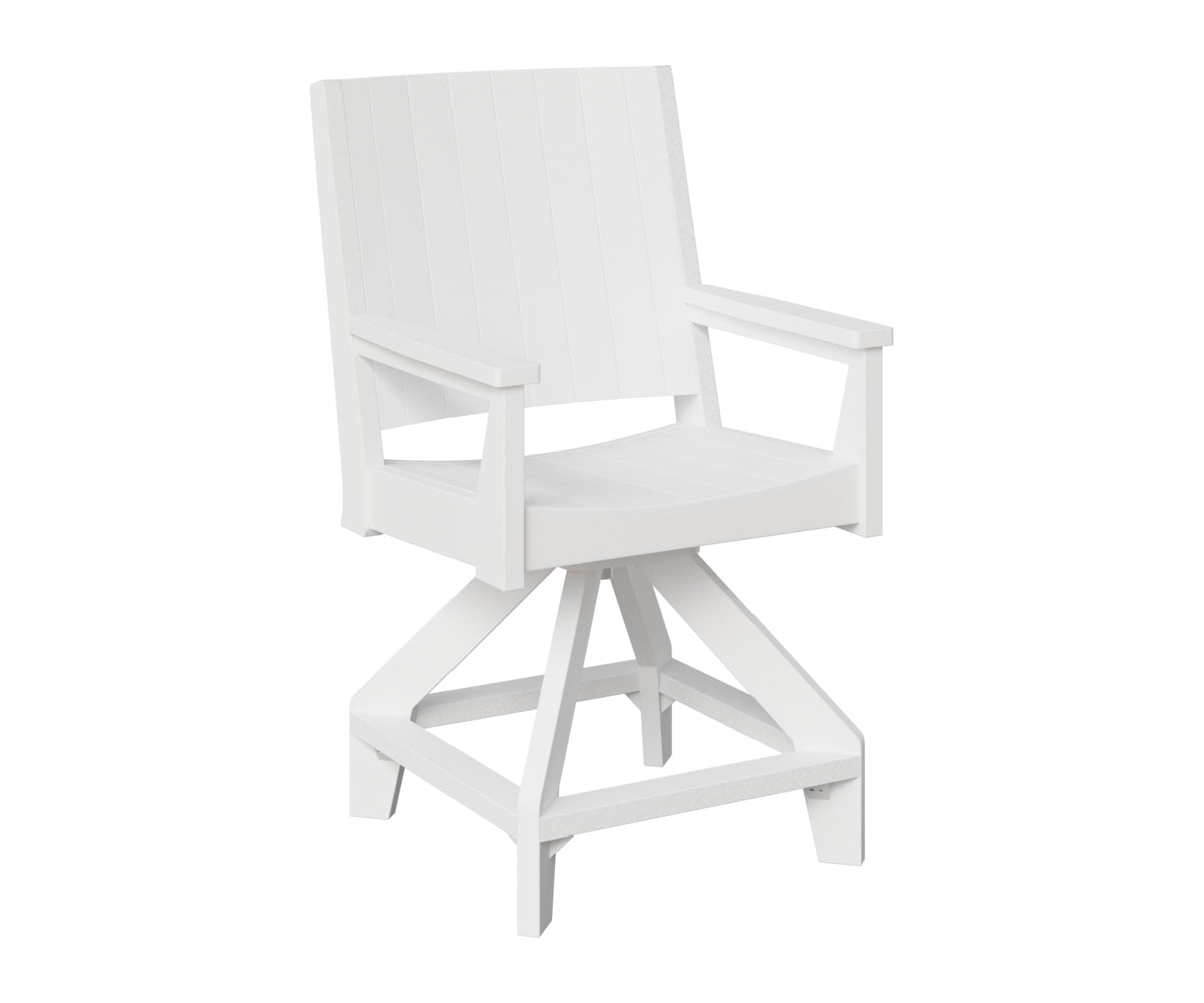 Berlin Gardens Mayhew Chat Swivel Counter Chair in White