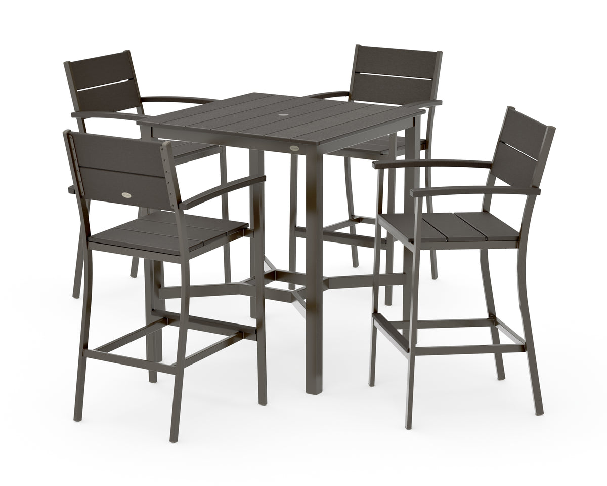 POLYWOOD Main Street 5-Piece Bar Set in Bronze / Vintage Coffee