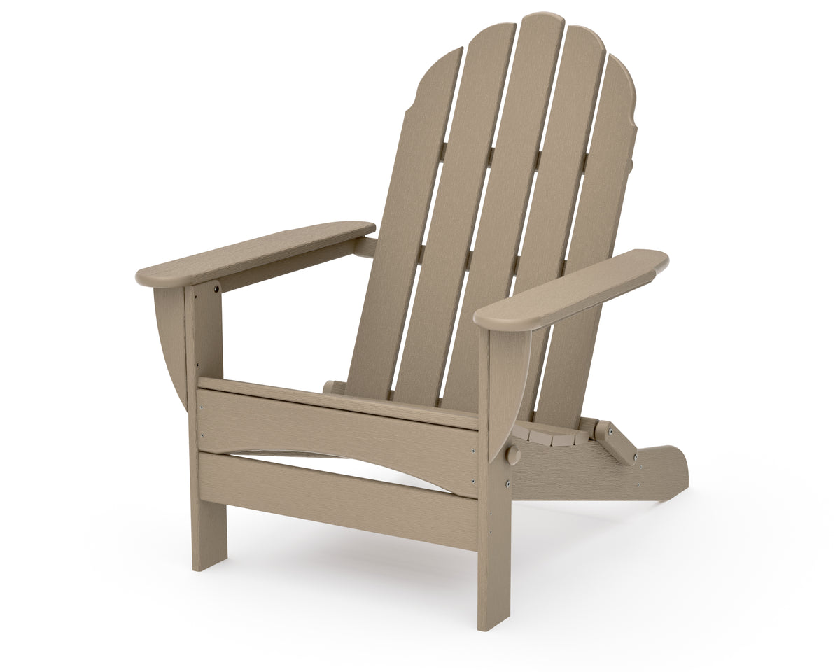 POLYWOOD Classic Oversized Folding Adirondack Chair in Vintage Sahara