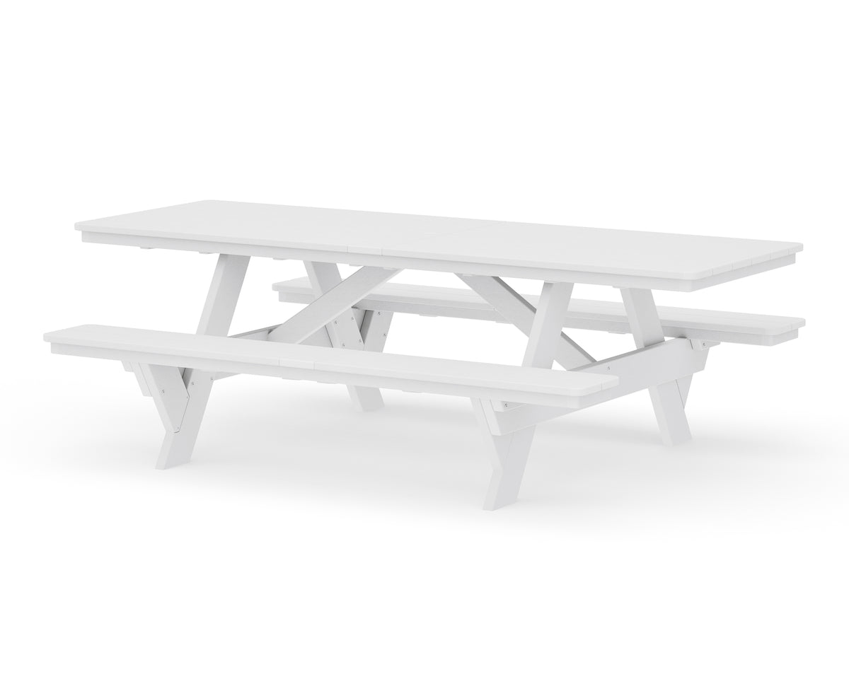 POLYWOOD Rockford 98” ADA Picnic Table in White