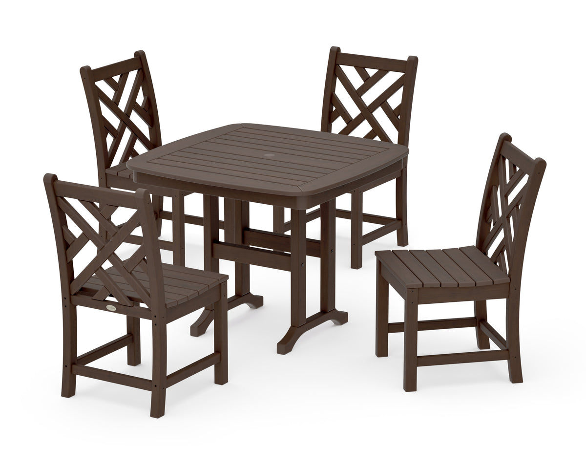POLYWOOD Chippendale 5-Piece Side Chair Dining Set in Kona