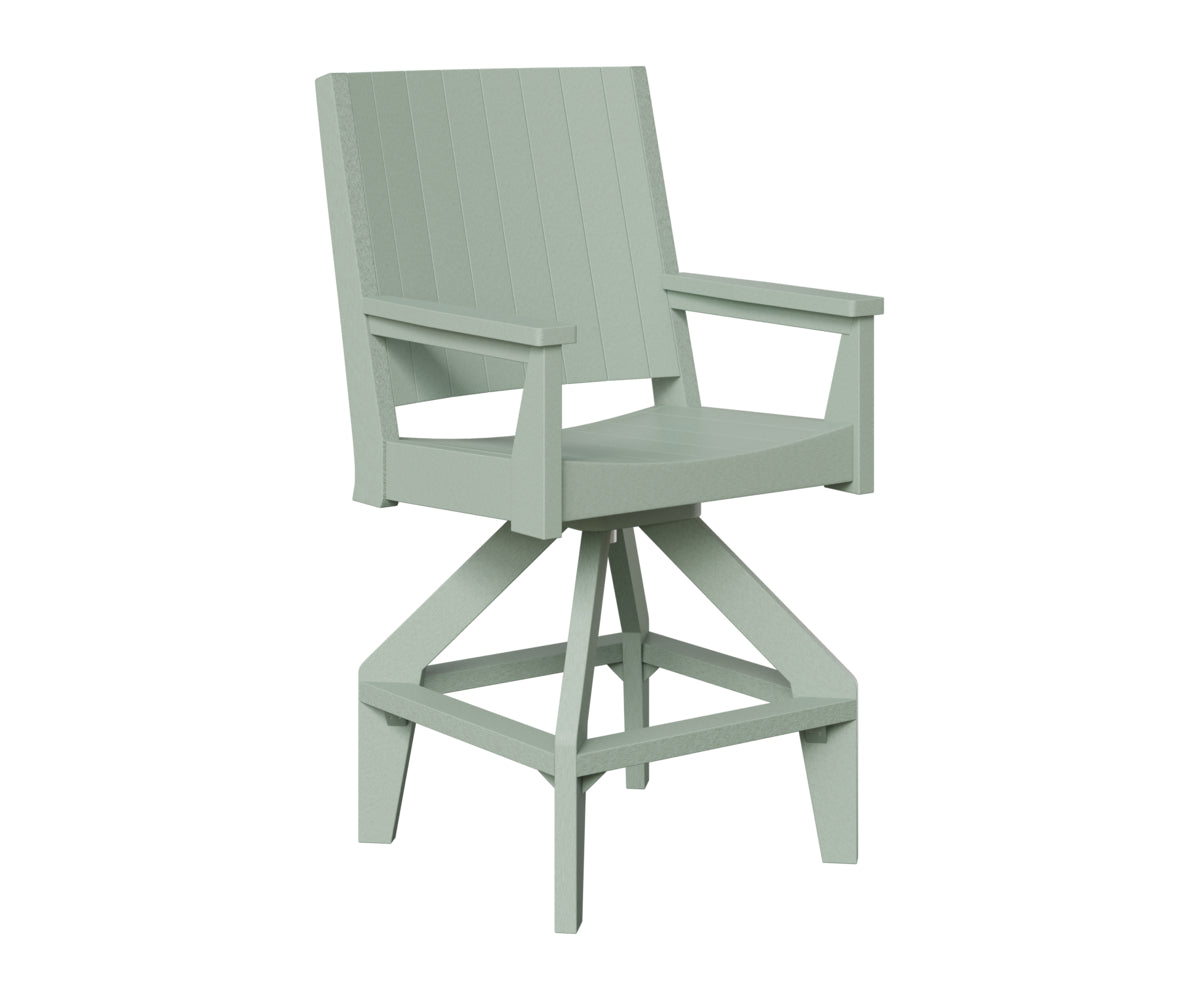 Berlin Gardens Mayhew Chat Swivel Bar Chair in Sea Foam